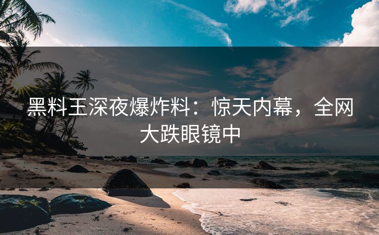 黑料王深夜爆炸料：惊天内幕，全网大跌眼镜中