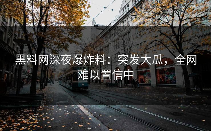 黑料网深夜爆炸料：突发大瓜，全网难以置信中