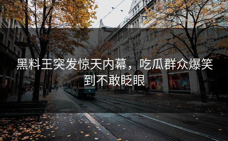 黑料王突发惊天内幕，吃瓜群众爆笑到不敢眨眼