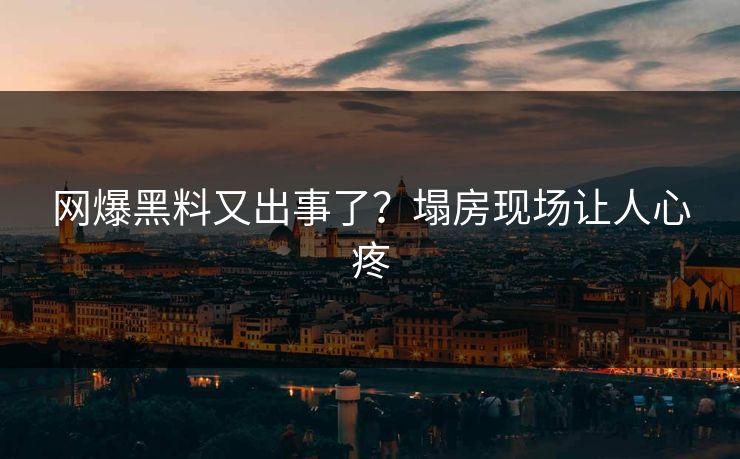 网爆黑料又出事了？塌房现场让人心疼