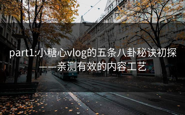 part1:小糖心vlog的五条八卦秘诀初探——亲测有效的内容工艺
